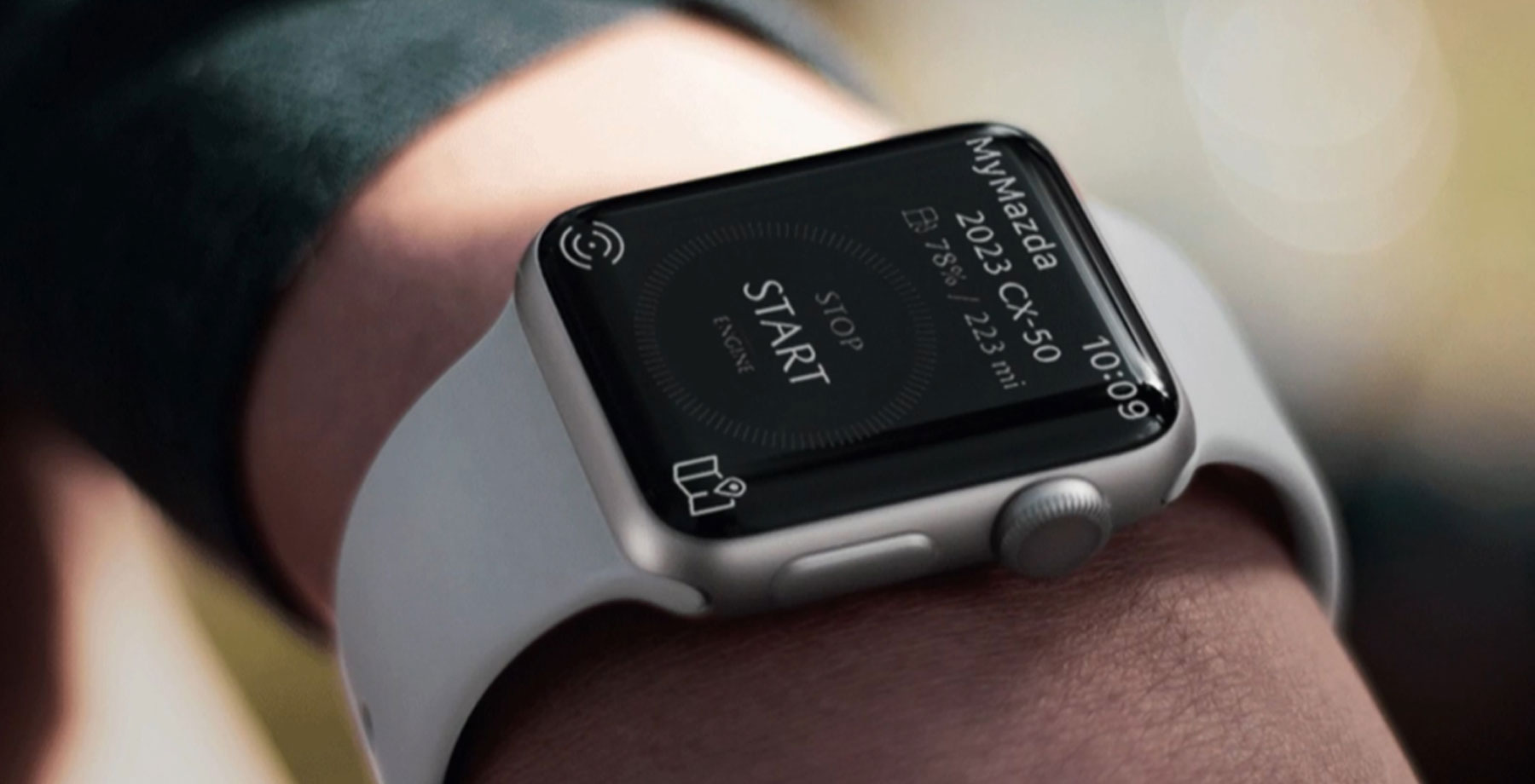 Mazda Connected Services enabled on a smart watch.