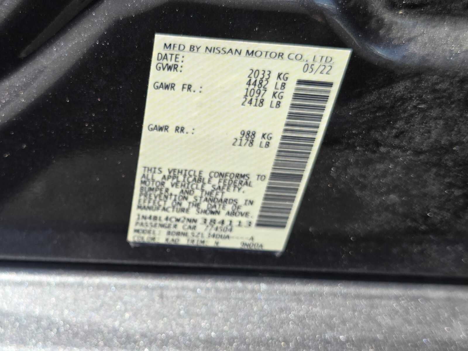 2022 Nissan Altima 2.5 SR
