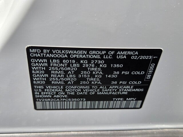 2023 Volkswagen Atlas 3.6L V6 SEL R-Line Black
