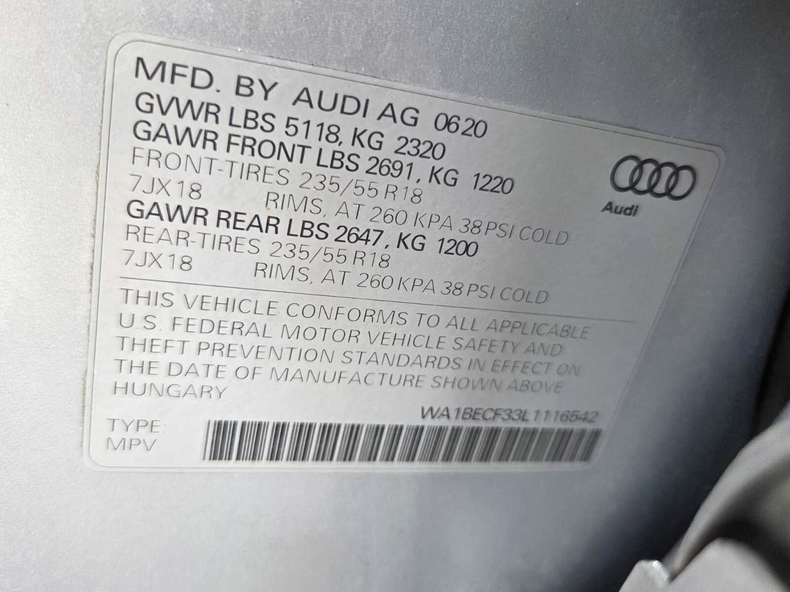 2020 Audi Q3 Premium Plus
