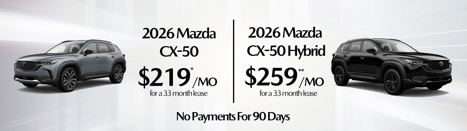 2026 Mazda CX-50 and CX-50 Hybrid lease specials